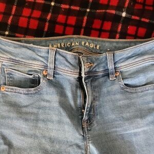 American Eagle Outfitters Women's Sky Blue High Rise Jeans